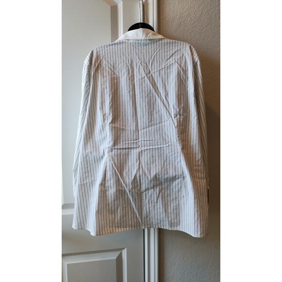 Lane Bryant Contrast Collar Long Sleeves striped button front Blouse size 18/20. - Picture 4 of 11